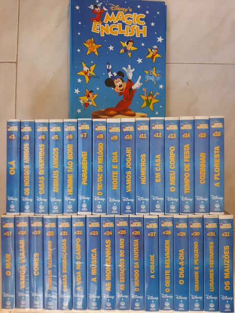 Livros e cassetes - Disney's Magic English