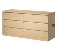 Cômoda IKEA MALM – 6 Gavetas, Carvalho