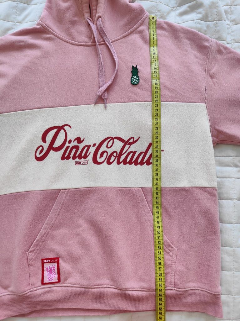 Bluza z kapturem kangurka oversize Plny Lala xS 34 Piña Colada