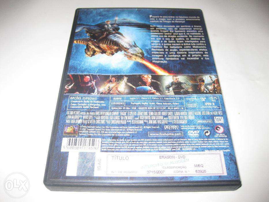 DVD "Eragon" com Jeremy Irons/Novo!