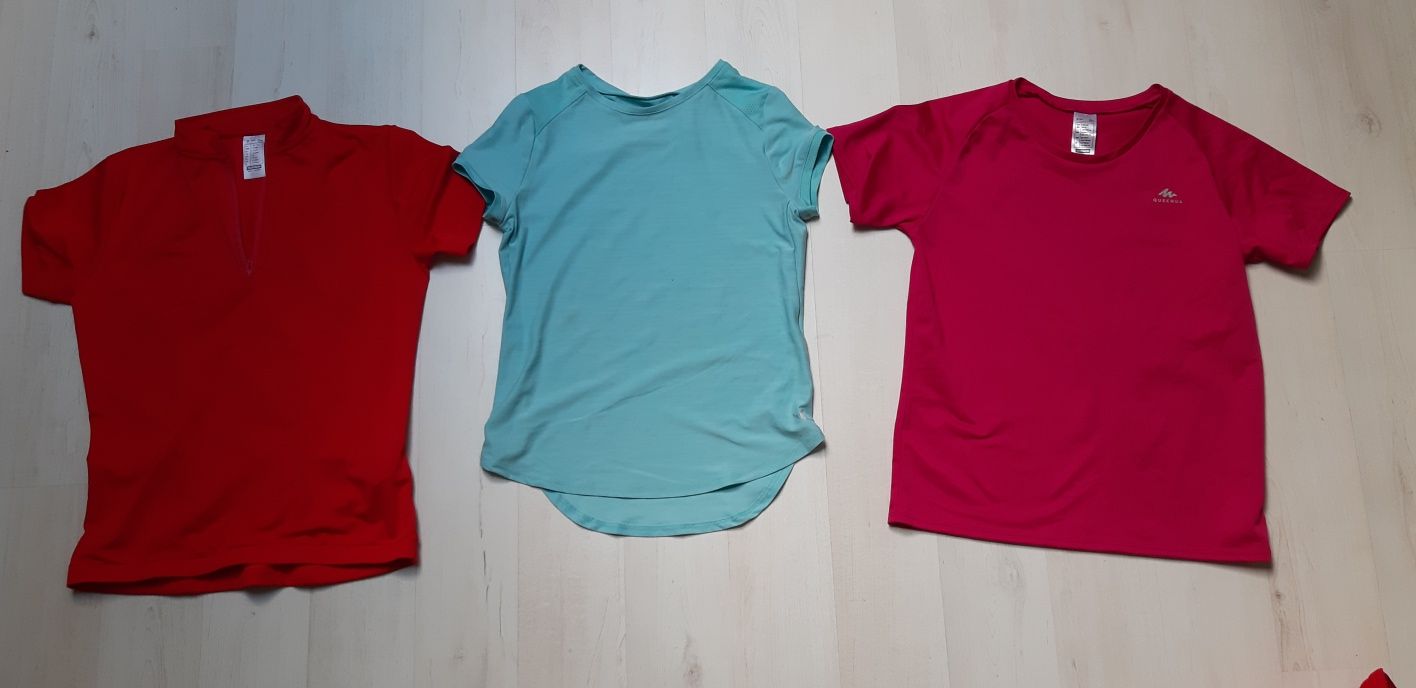 Zestaw 3x sportowy tshirt na rower 134/140 Decathlon Quechua