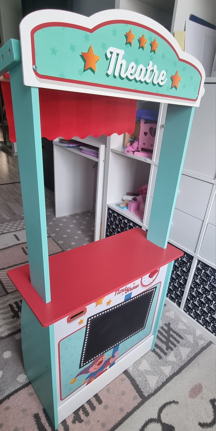 Playtive drewniana scena stragan stoisko teatrzyk półka 2 w 1