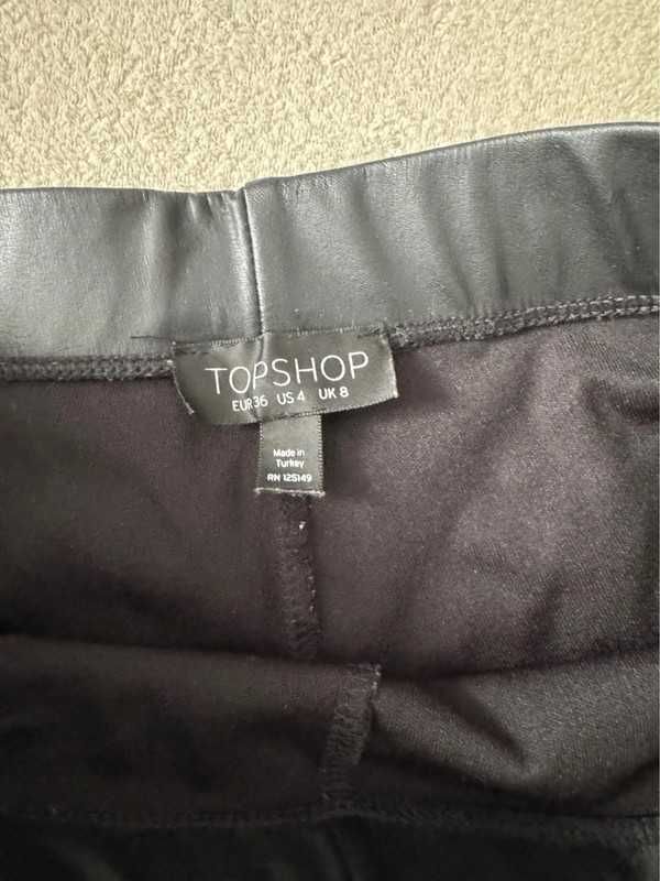 Skórzane spodnie legginsy topshop S ekoskóra