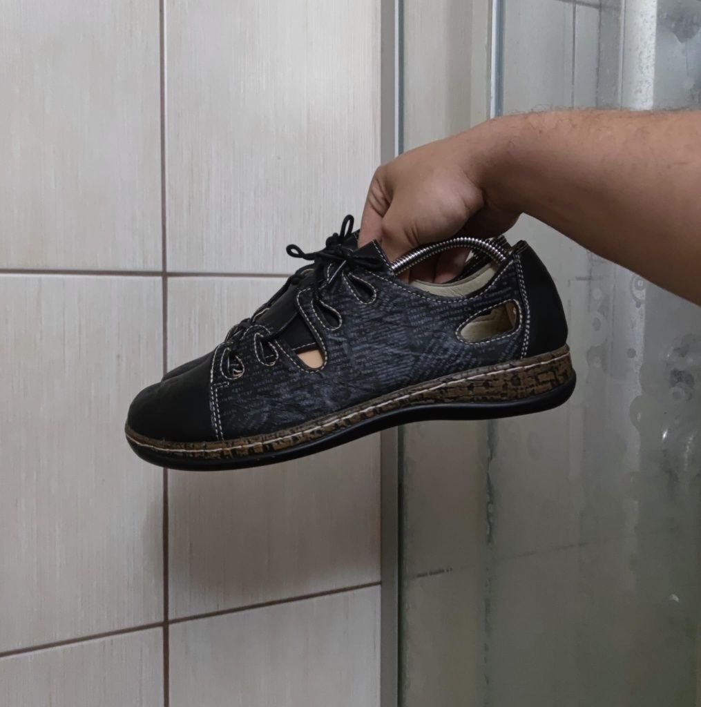 buty damskie 40 półbuty Super in mokasyny półbuty czarne eleganckie ci
