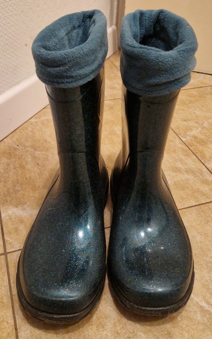 Kalosze dziecięce zielone ocieplane rozm. 35/36