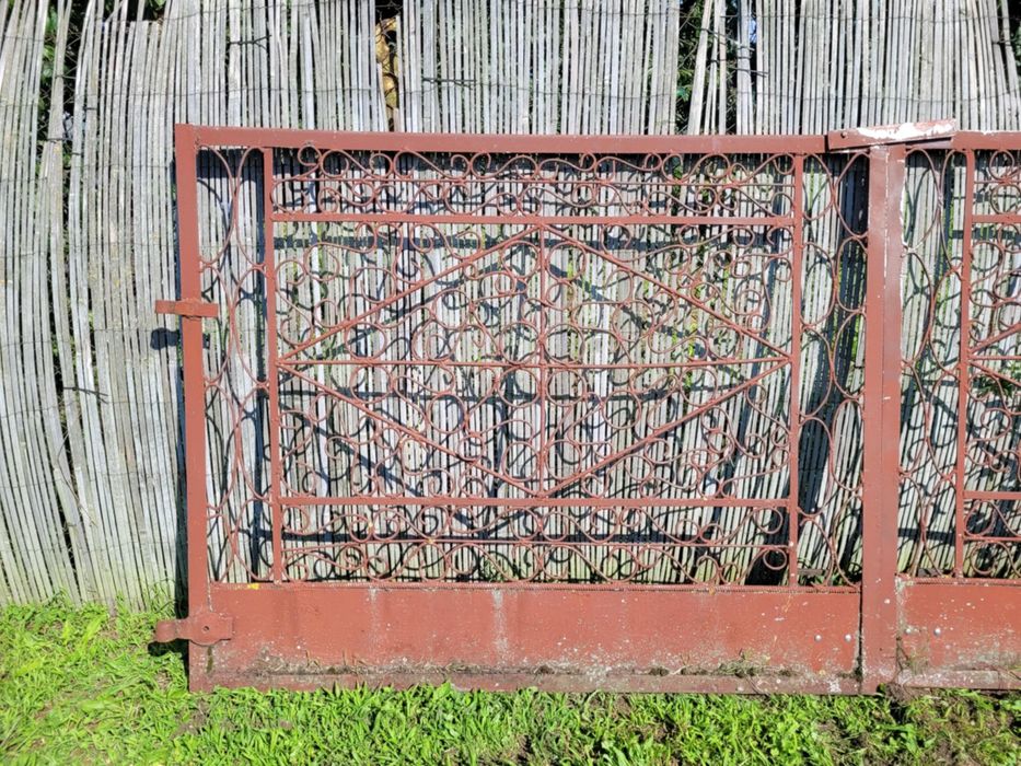 Brama metalowa solidna 3,5m kuta komplet z furtka