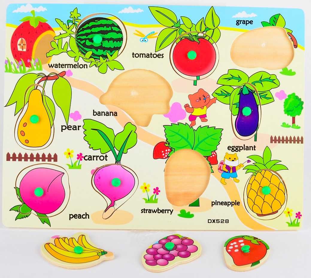Dzień Dziecka - 3x Puzzle Edukacyjne Drewniane