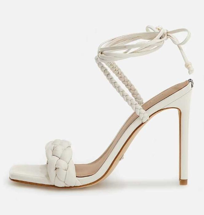 Sandały Szpilki Guess Białe na Lato Wiązane Roz 40 Premium