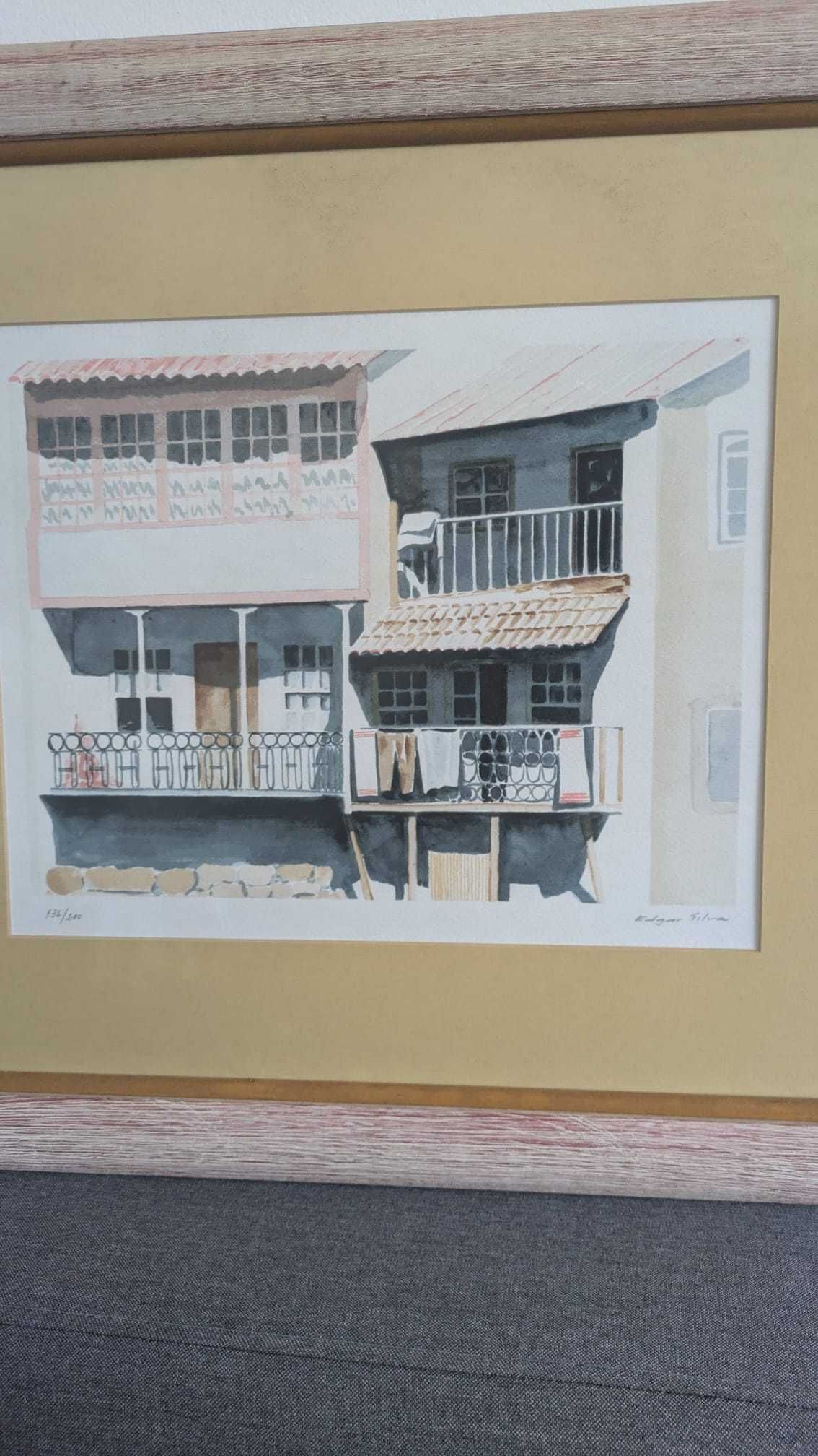 Gravura Limitada (136/200) de Edgar Silva – Arte Portuguesa, Assinada