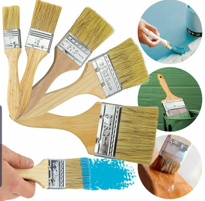 Pedzle plaskie Zestaw 5szt do malowania