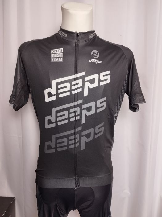 Nowy męski komplet kolarski koszulka + spodenki bibshort Deeps S
