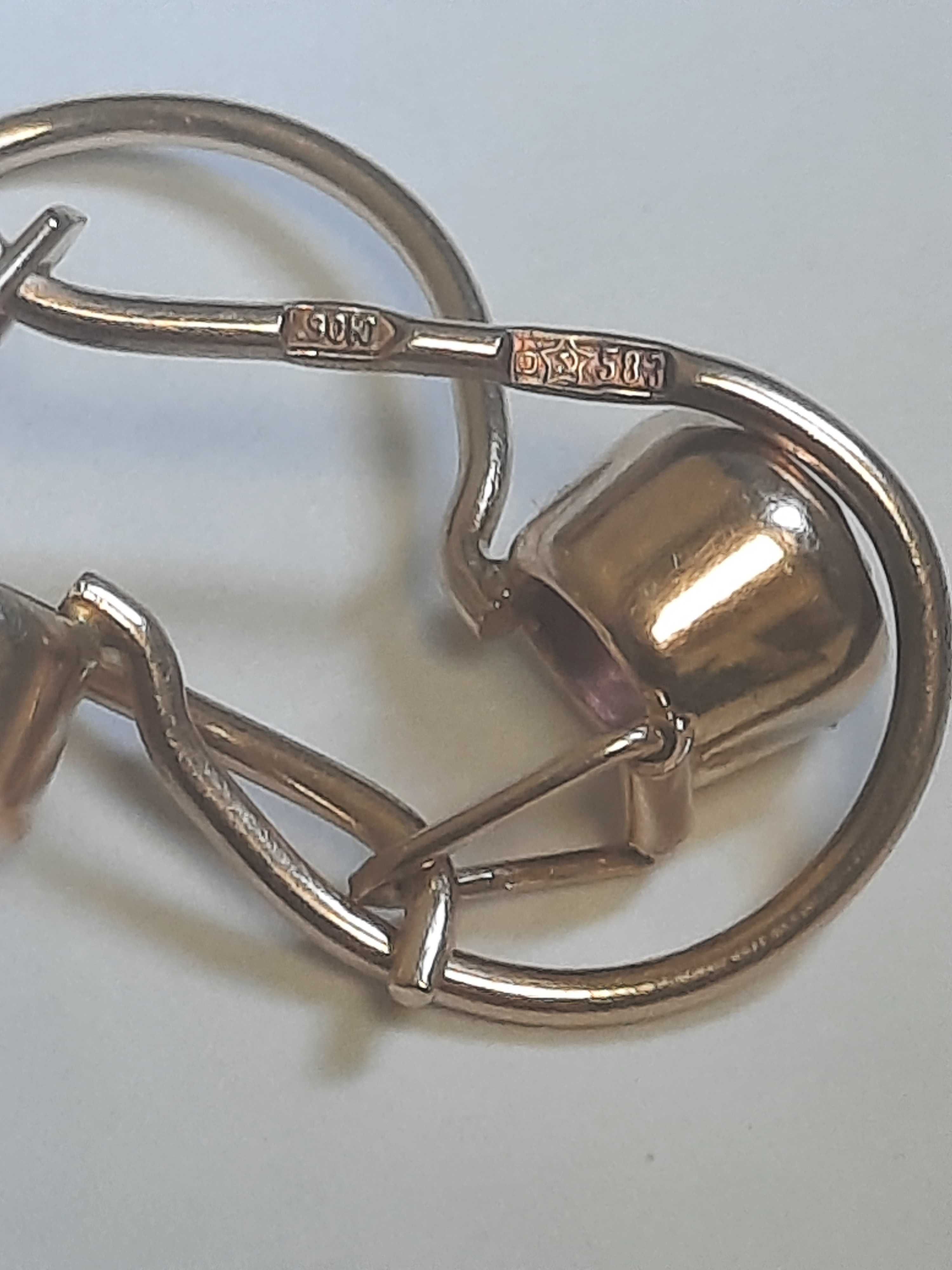 Золотые серьги СССР, сережки 583 пробы