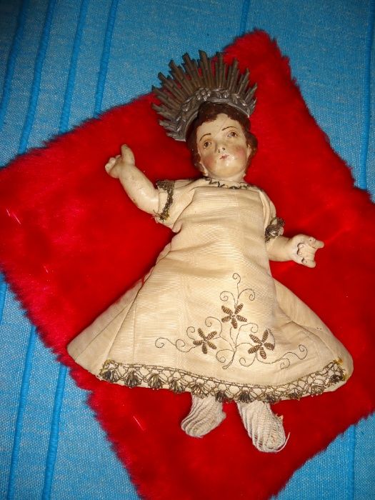 Menino Jesus Terracota C/Resplendor Prata