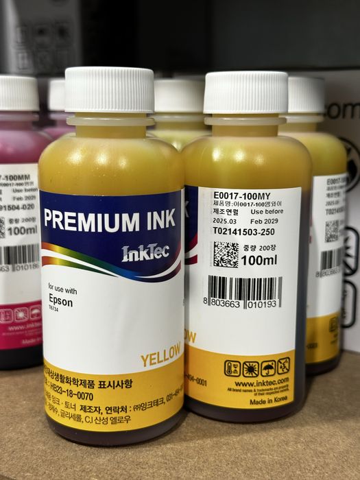 Чорнила InkTec E0017 для Epson - набір 6 кольорів по 100мл, Корея