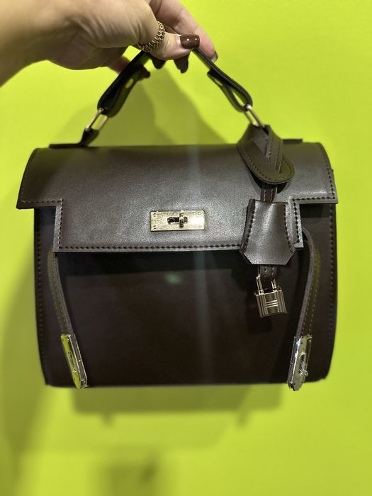 Сумка аналог Hermes Kelly шоколад