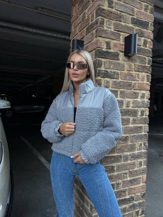 Вкорочена жіноча курточка барашек, баранчик, Тепла зимова курточка