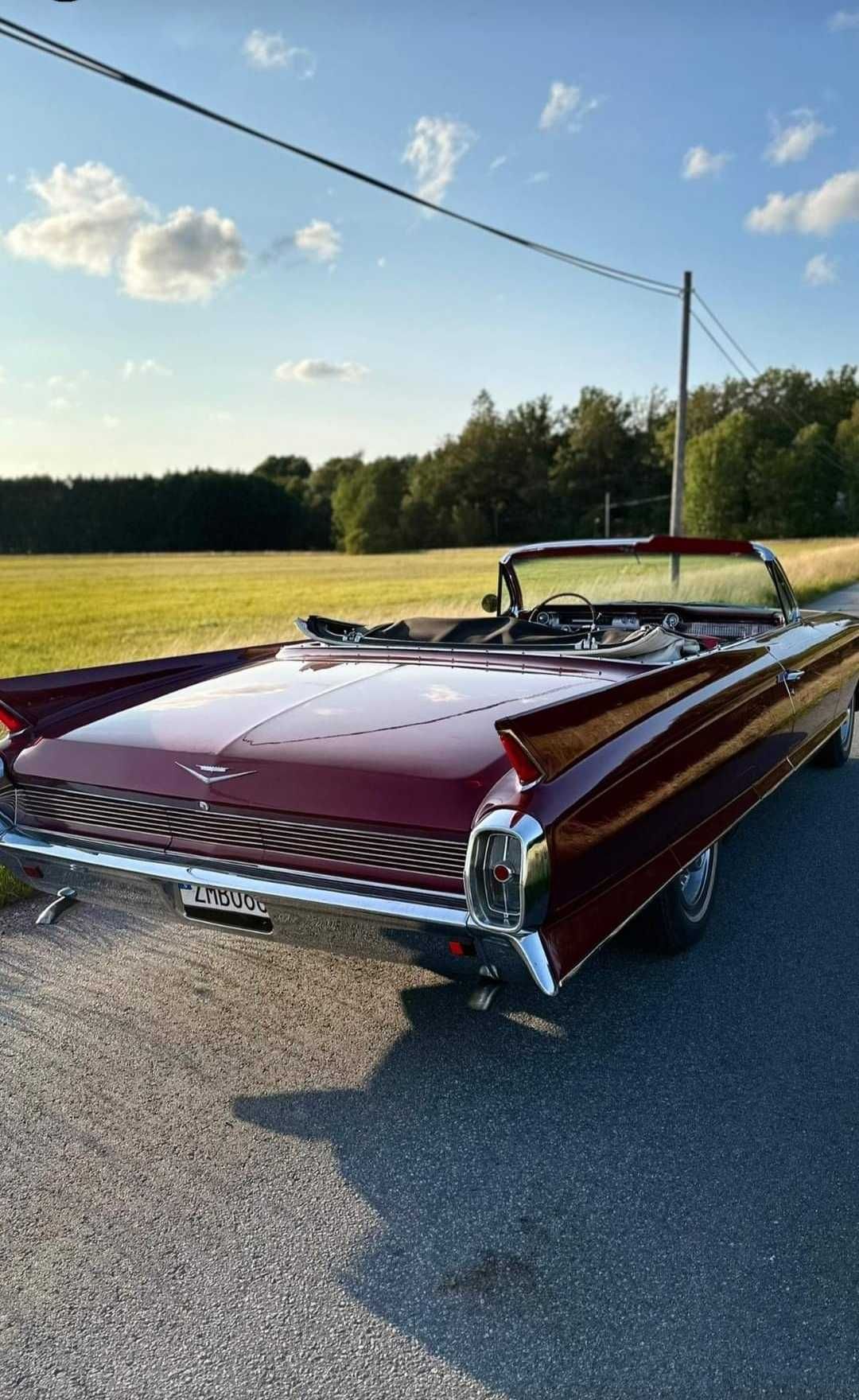 Cadillac 1962 kabriolet cabrio czerwony klasyk auto samochód do ślubu
