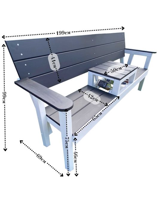 Дерев'яна лавка, з міні-баром; лавка з кашпо; меблі для саду