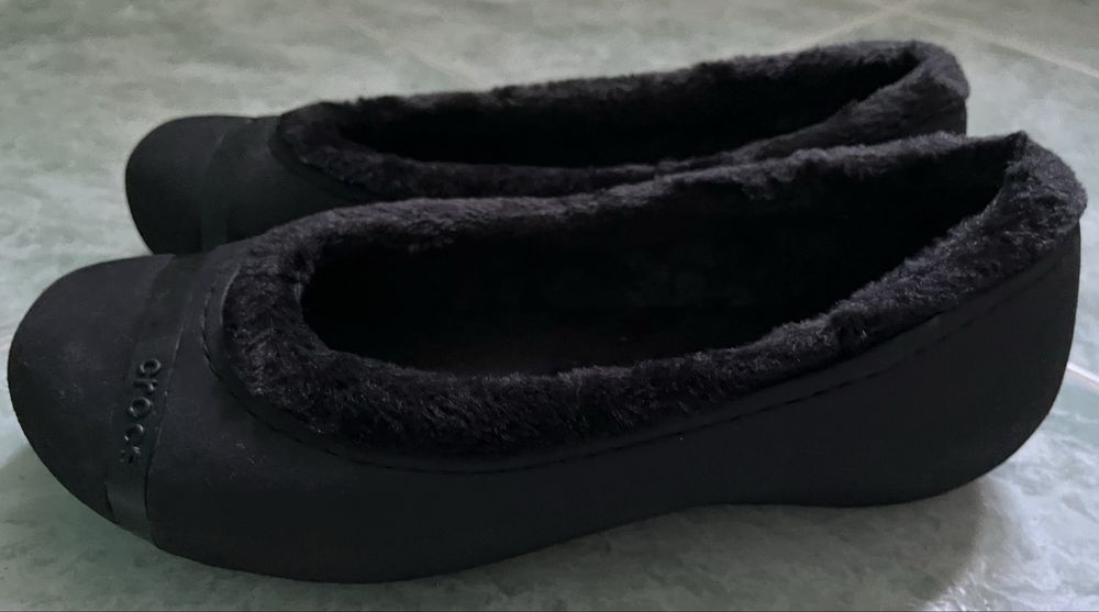 Baleriny ocieplane Crocs W 9 wkładka ok.25 cm.