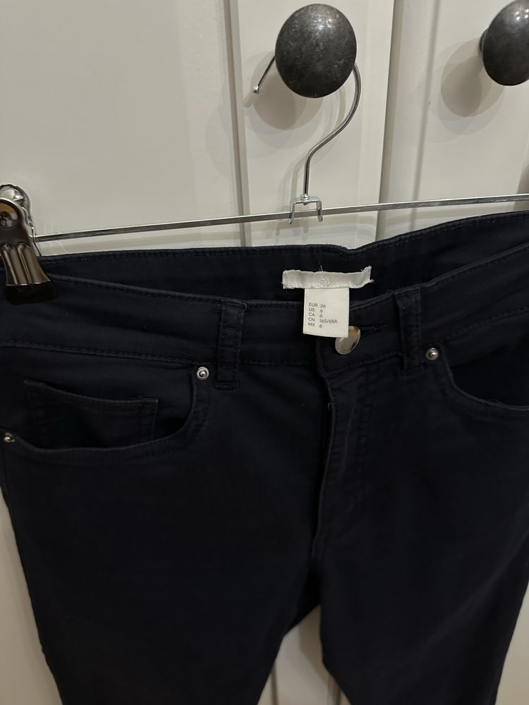 Granatowe rurki spodnie skinny jeans H&M 36