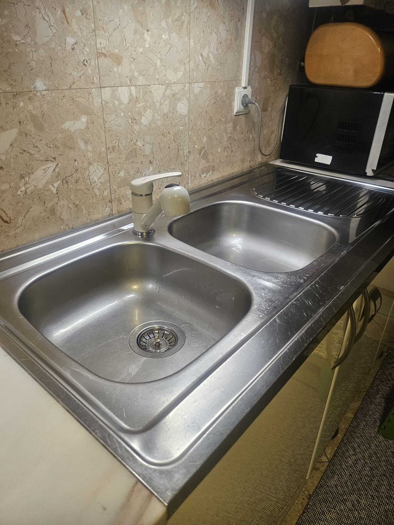 Lava Louça em Inox Bancada Rodi Cuba dupla com escorredor