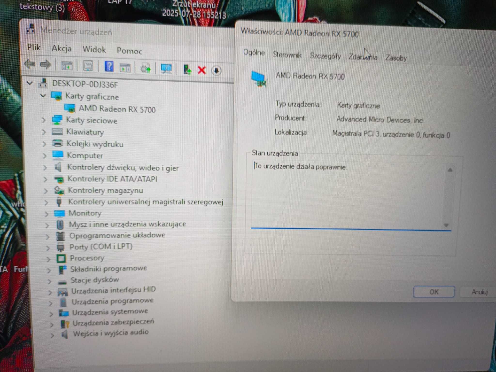 Sapphire RX5700 8GB GDDR6 256bit - PLOMBY, komplet!