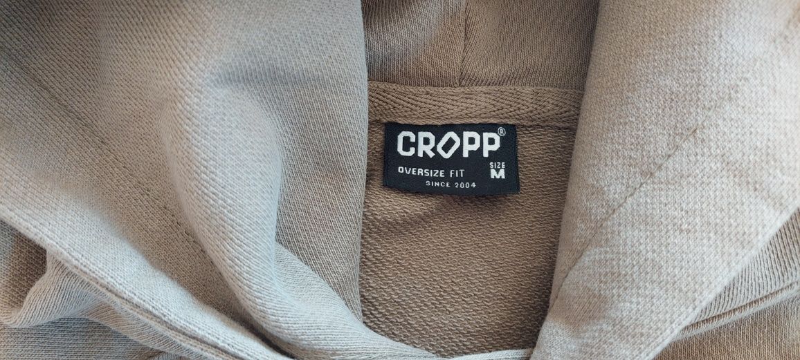 Cropp r.M oversize beżowa/khaki bluza kaptur / kangur / kieszeń