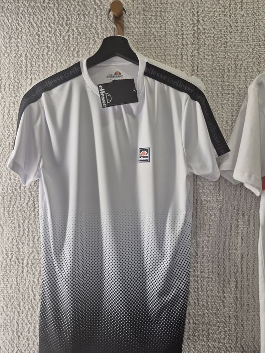 ‼️ОРИГІНАЛ‼️ Сіро-біло-чорна  футболка Ellesse
