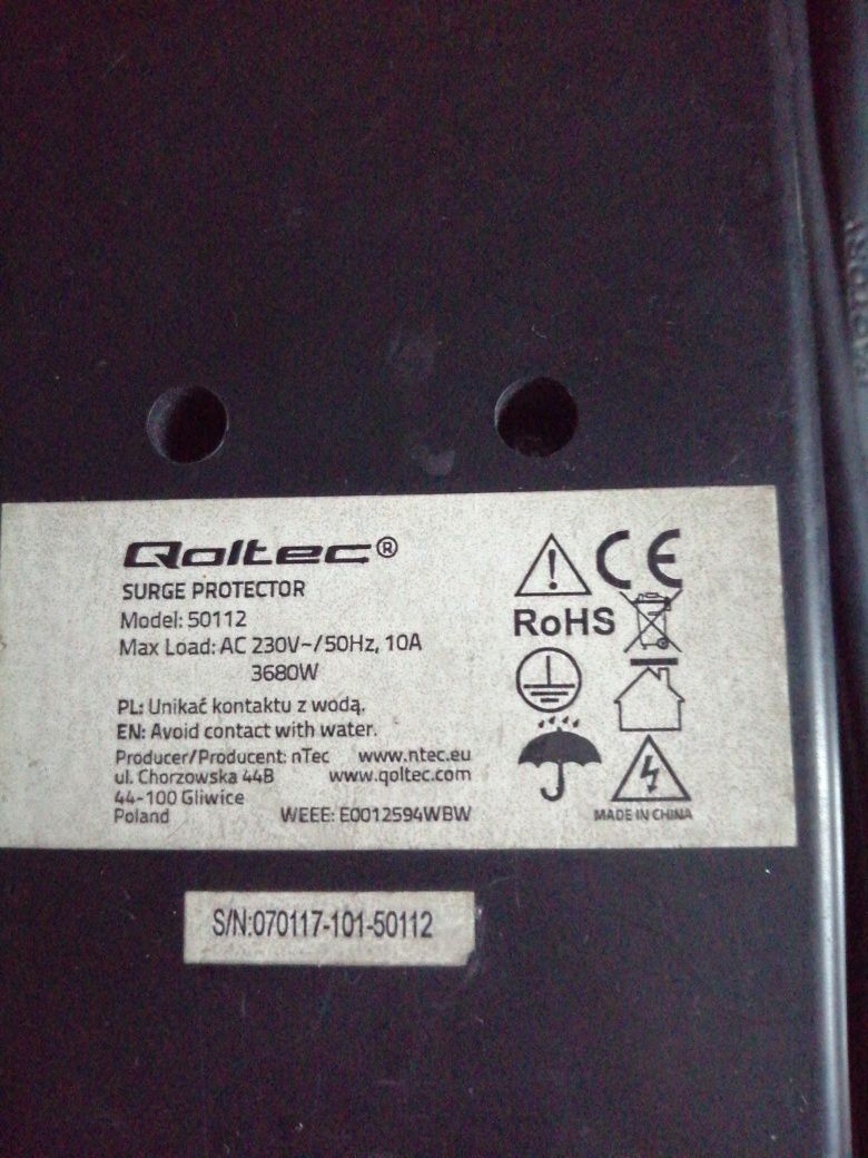 Listwa przedłużacz 6 gniazd Qoltec