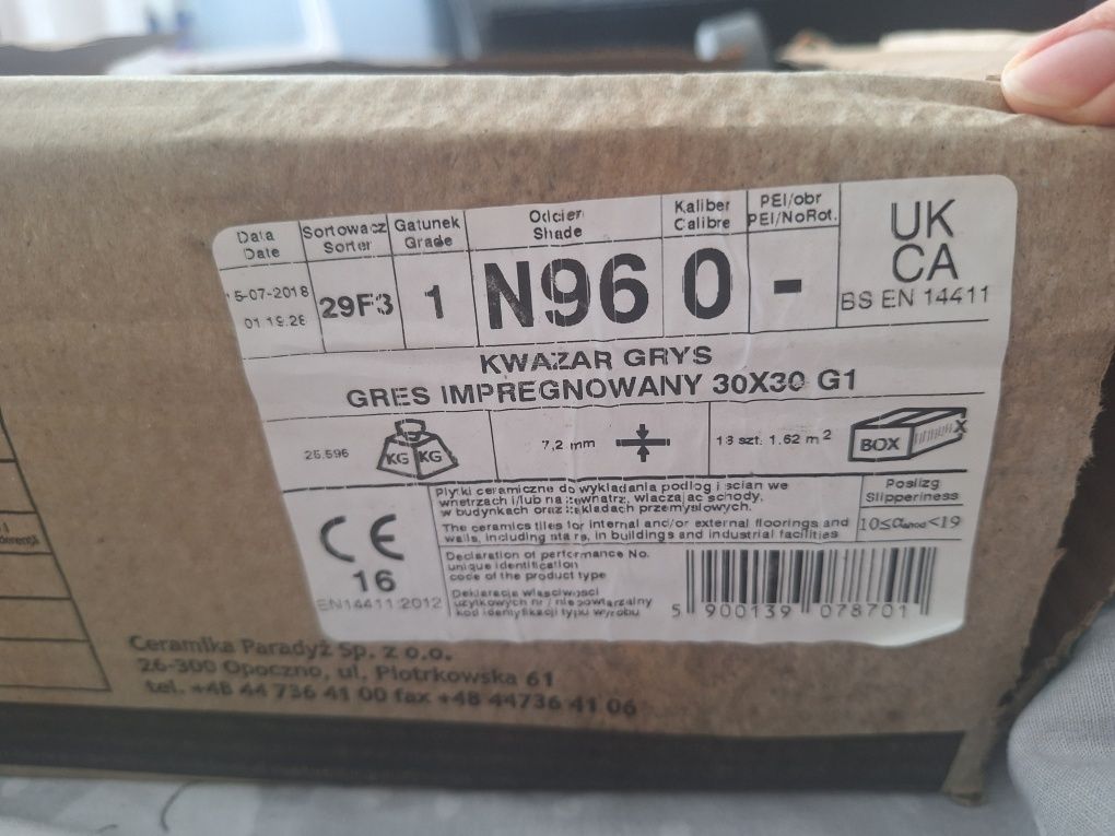 Gres techniczny impregnowany kwazar gres 30x30 paradyż 15szt szaro beż