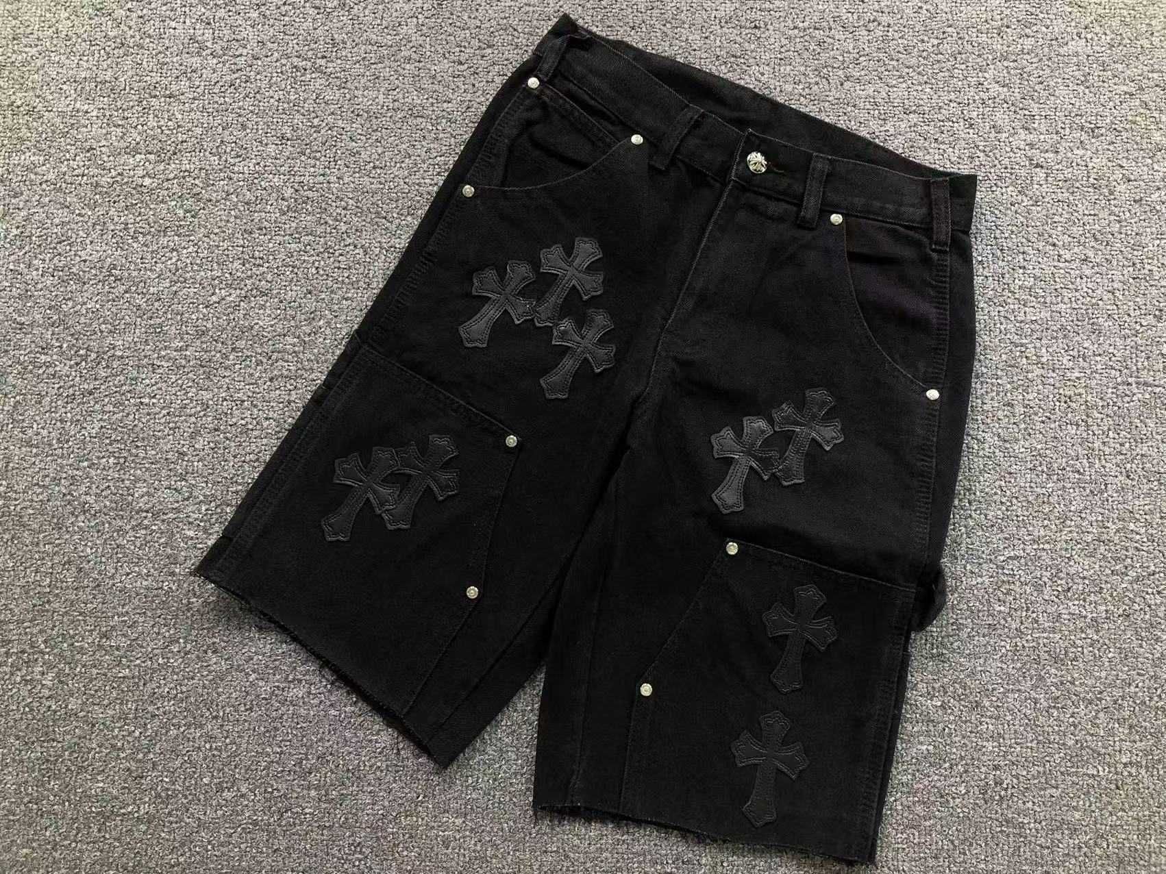 Джинсові шорти Chrome Hearts BLACK шорты хром хартс