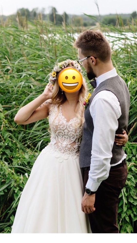 Rustykalna suknia ślubna boho muślin