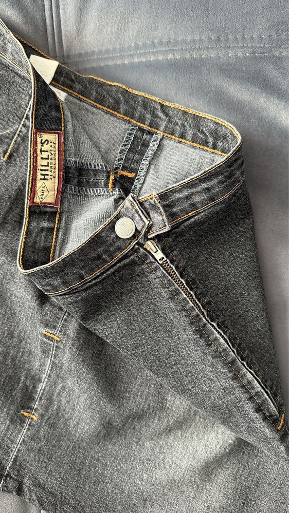 Чорно-сіра джинсова спідниця