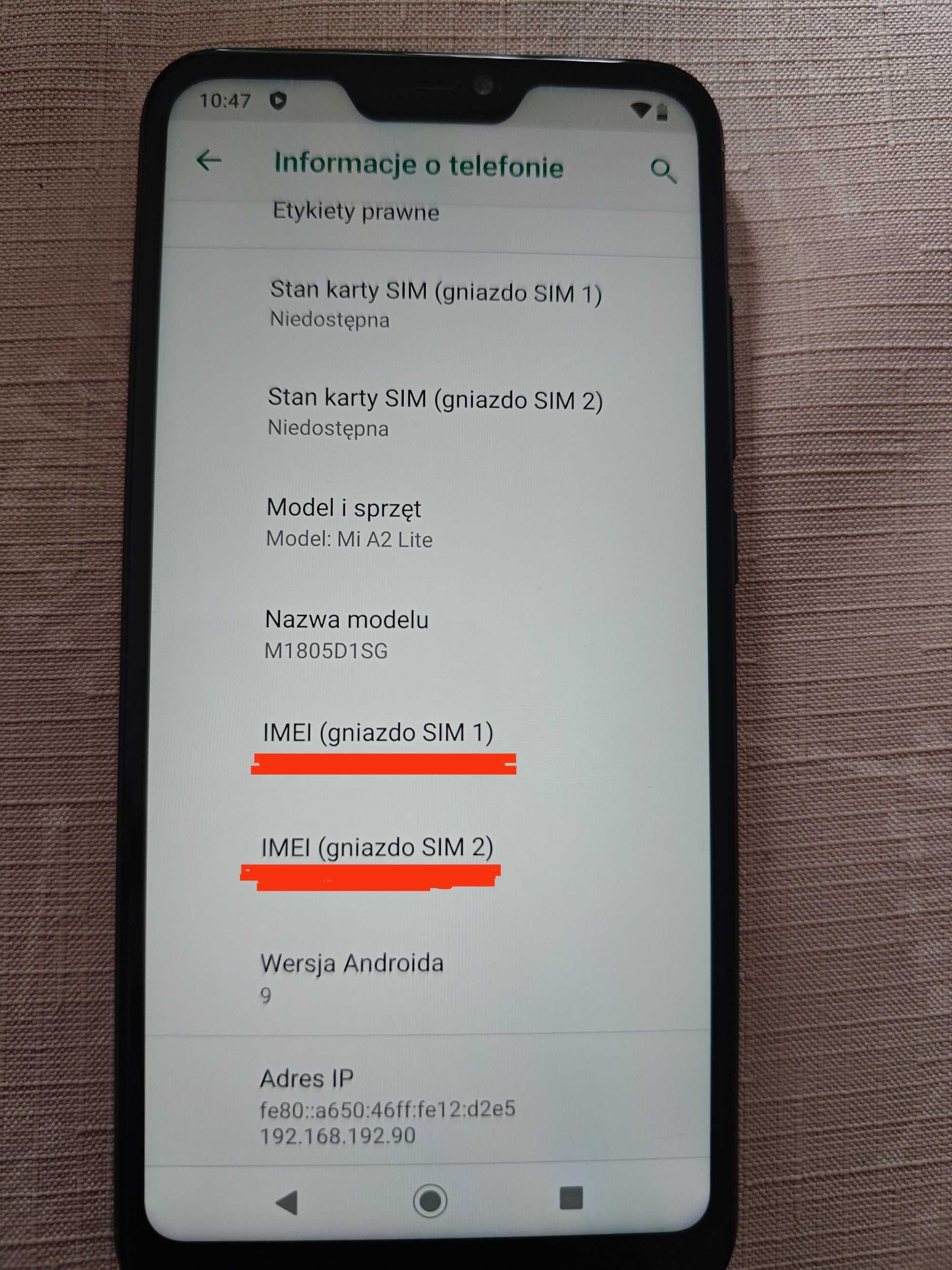 Xiaomi Mi A2 Lite (M1805D1SG)
