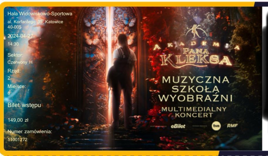 Akademia Pana Kleksa - 4 bilety -  Koncert Katowice okazja