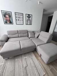 Rozkładana sofa narożna szara