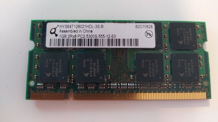 Memória para portátil 1gb 2Rx8 PC2-5300S-555-12-EO