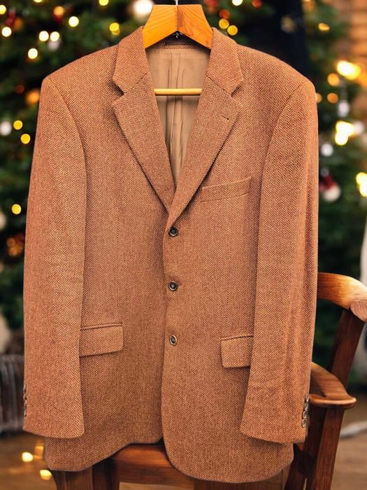 Hugo Boss твидовый утепленный шерстяной пиджак