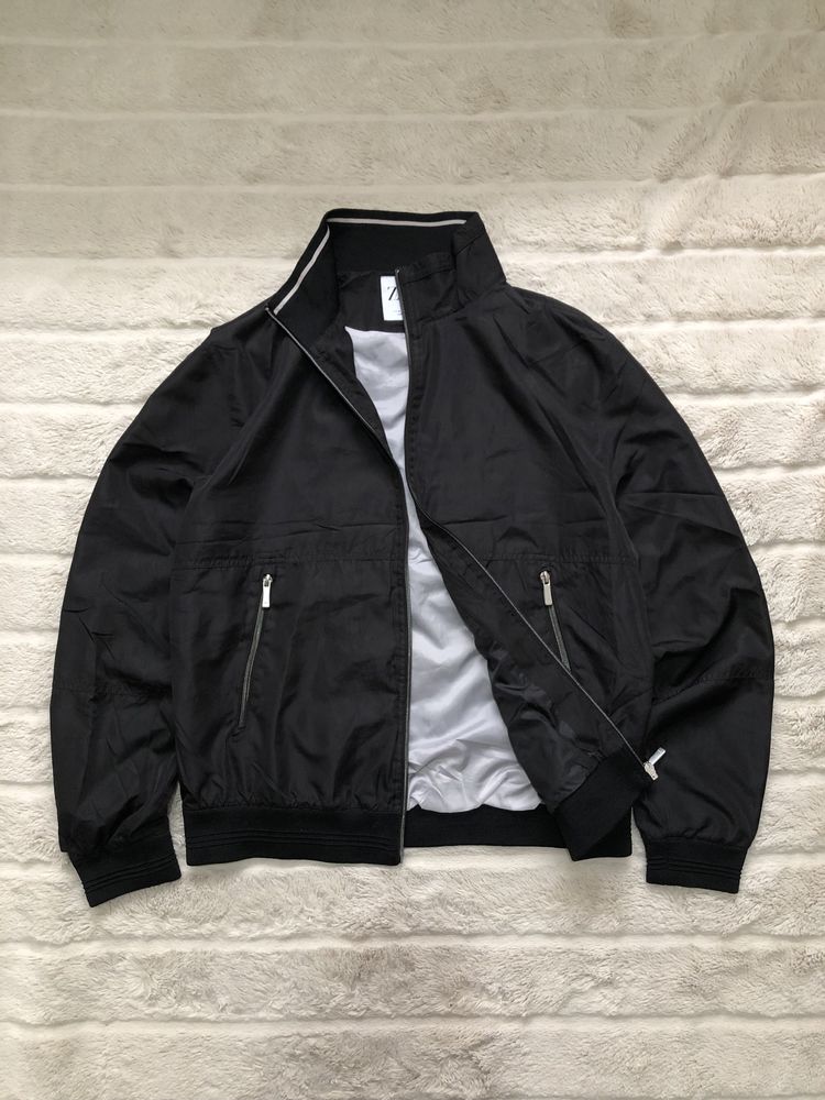 ZARA BASIC (L) BLACK JACKET мужская ветровка куртка курточка черная ор