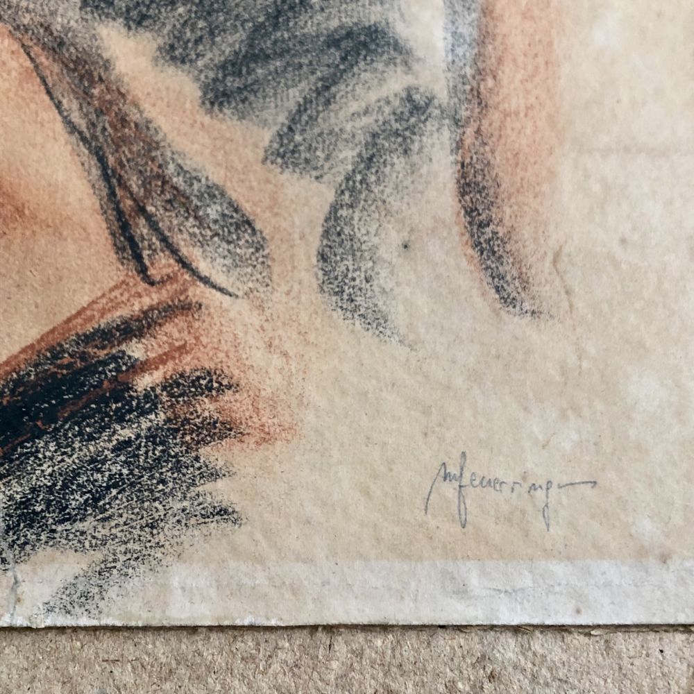 Obraz Maksymilian Feuerring Pastel Portret obraz Art Deco