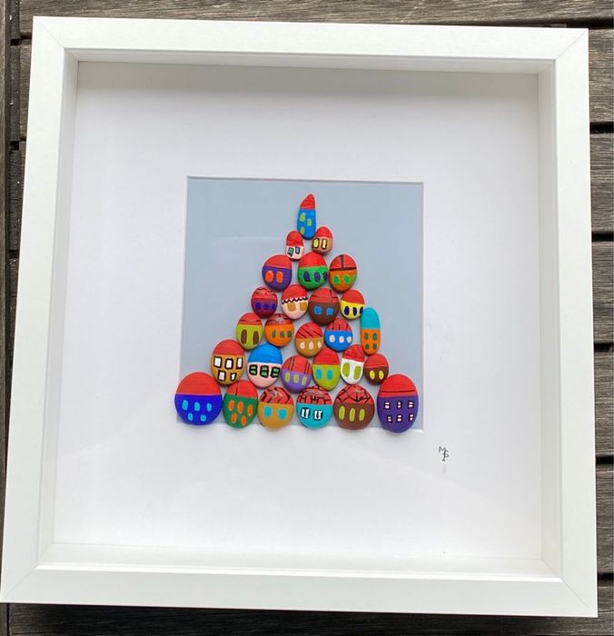 Quadro de pedras da praia