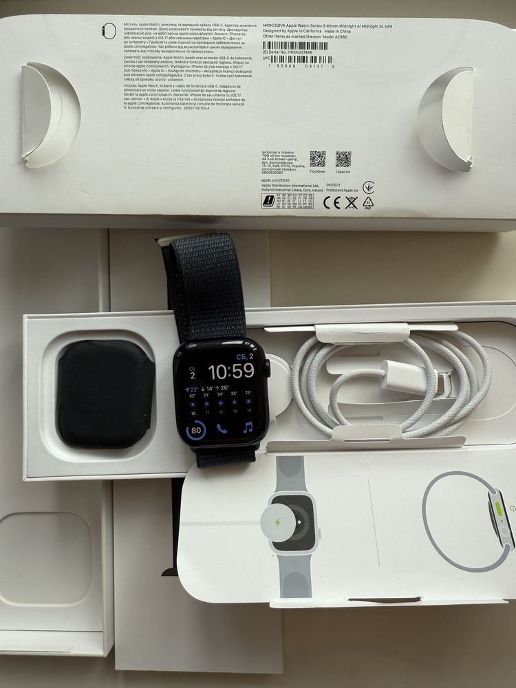 Продам годинник Apple watch 9 45mm midnight