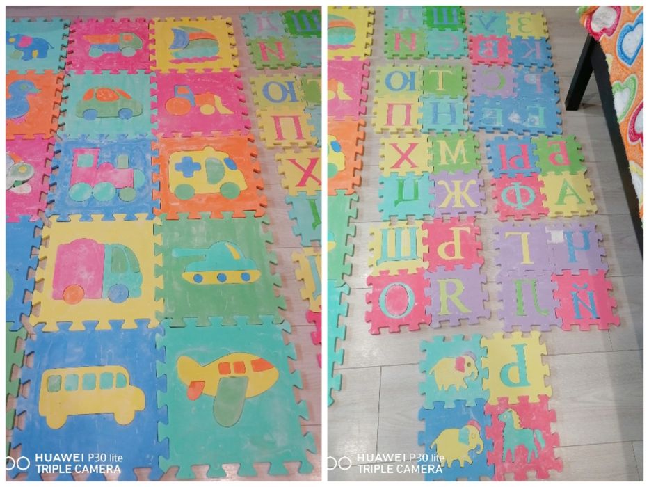 Набір пазли килимок тварини техніка фрукти-овочи букви абетка