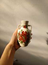 Ręcznie malowany wazon wazonik flakon w kwiaty ceramika Włocławek koło