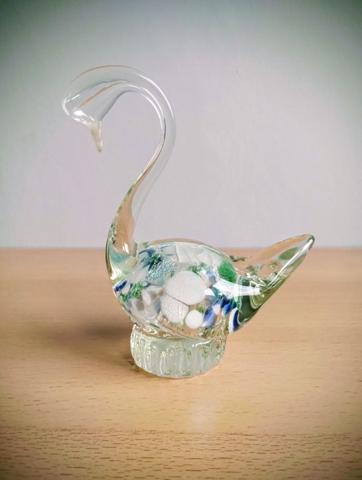Szklany łabędź 12cm
