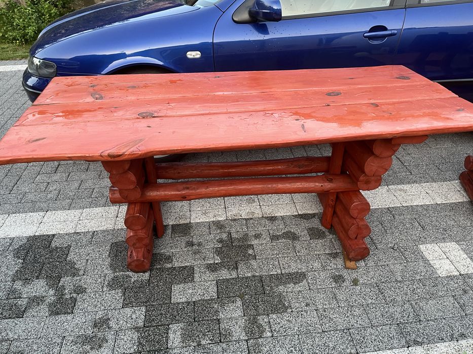 Meble ogrodowe grube drewno