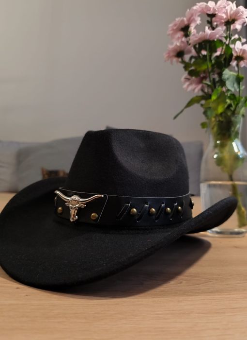 Kapelusz kowbojski czarny klasyczny wild west country western kowboj