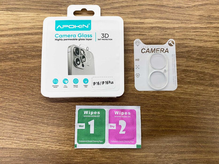 Película de vidro câmara traseira iPhone 16/ 16 Plus/16 Pro/16 Pro Max