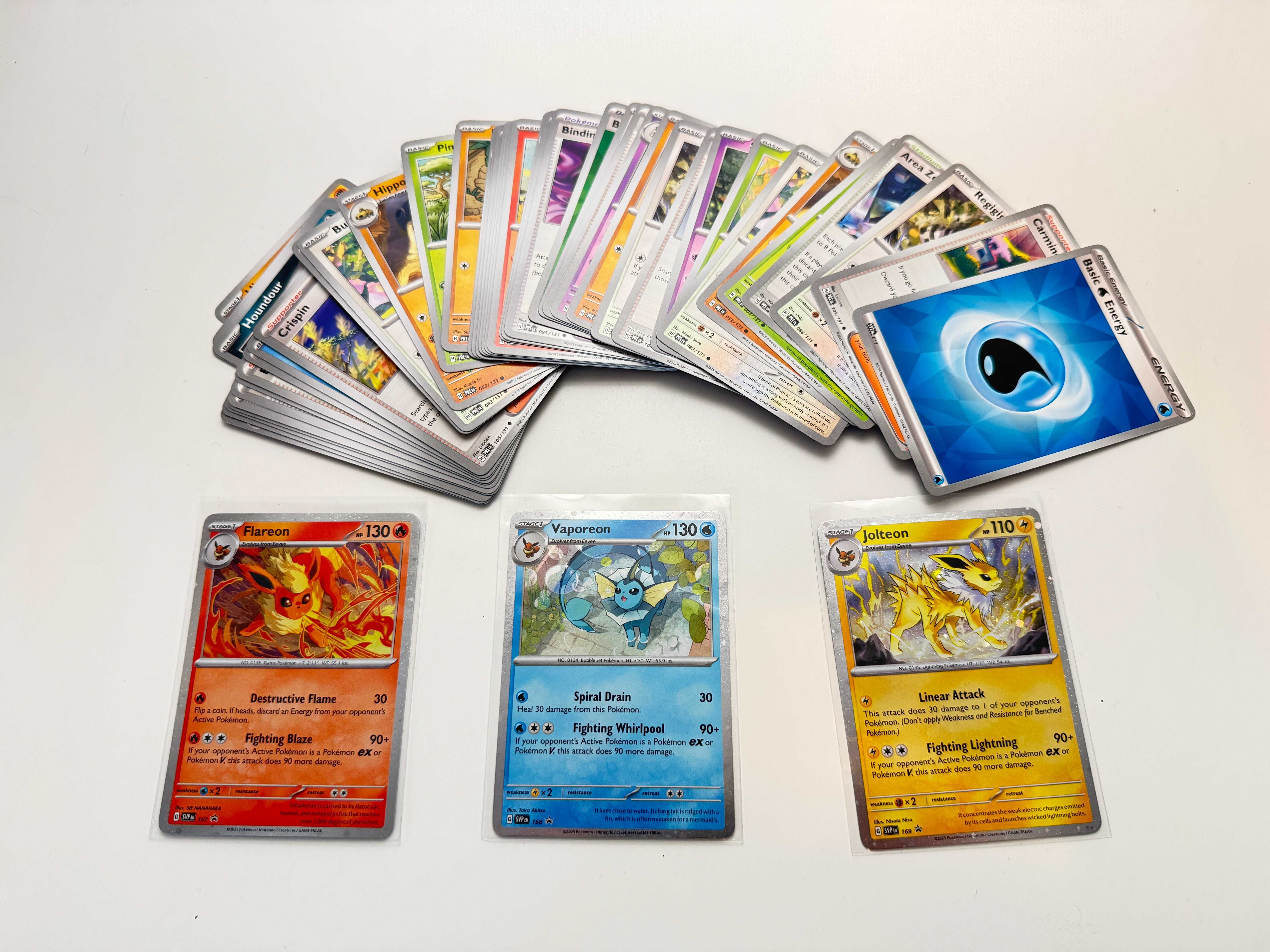 Pokemon - Prismatic Evolutions - Flareon EX, Master Ball i inne