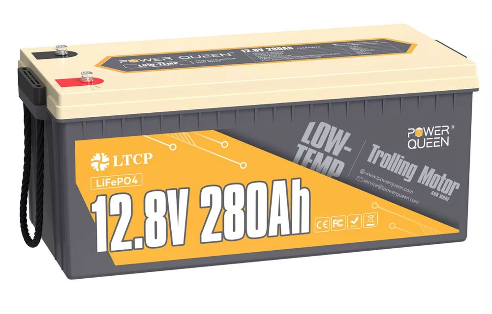 В наявності!!! 3.584kwh Lifepo4 Power Queen 12v 280ah